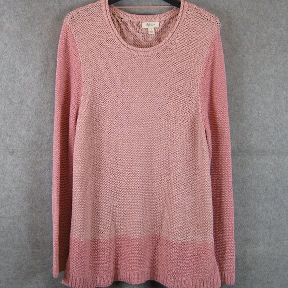 Style & Co Rolled Crew Neck Sweater Sz M Pink NWT - Picture 3 of 6